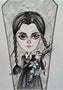 Bad Girl Wednesday Cuts Her Hair Lowbrow Art Print