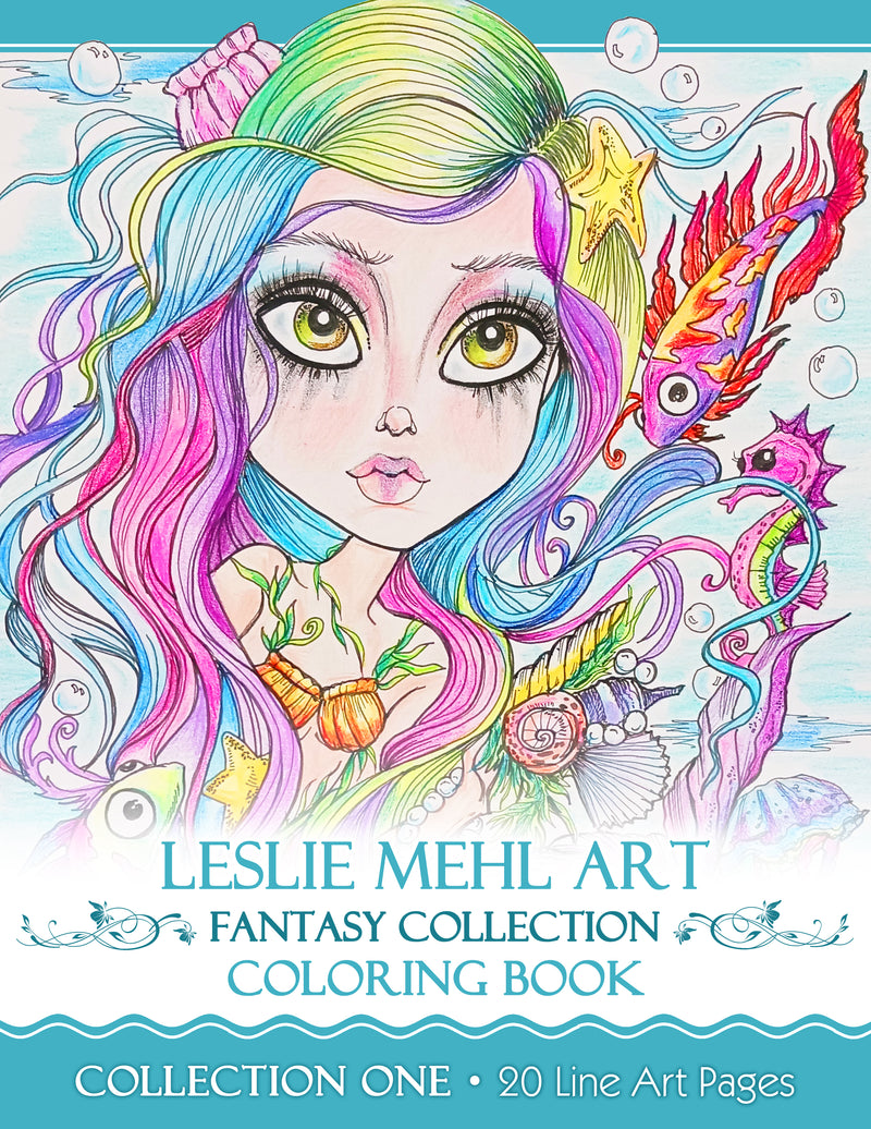 Coloring Book Collection One 20 Original Pages Whimsical Fairy Fantasy Line Art