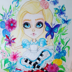 Alice In The Garden Art Print 