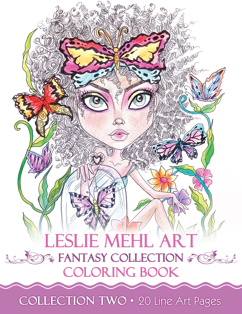 Fantasy Coloring Book 20 Original Line Art Loose Leaf Pages