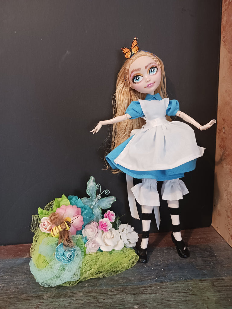 OOAK Alice In Wonderland  doll repaint Fantasy Custom Doll