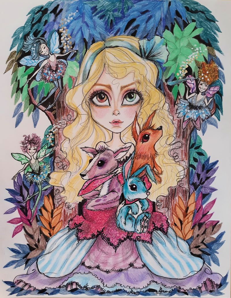 Fairytale Art pillow, Aurora art, Sleeping Beauty decorative pillow