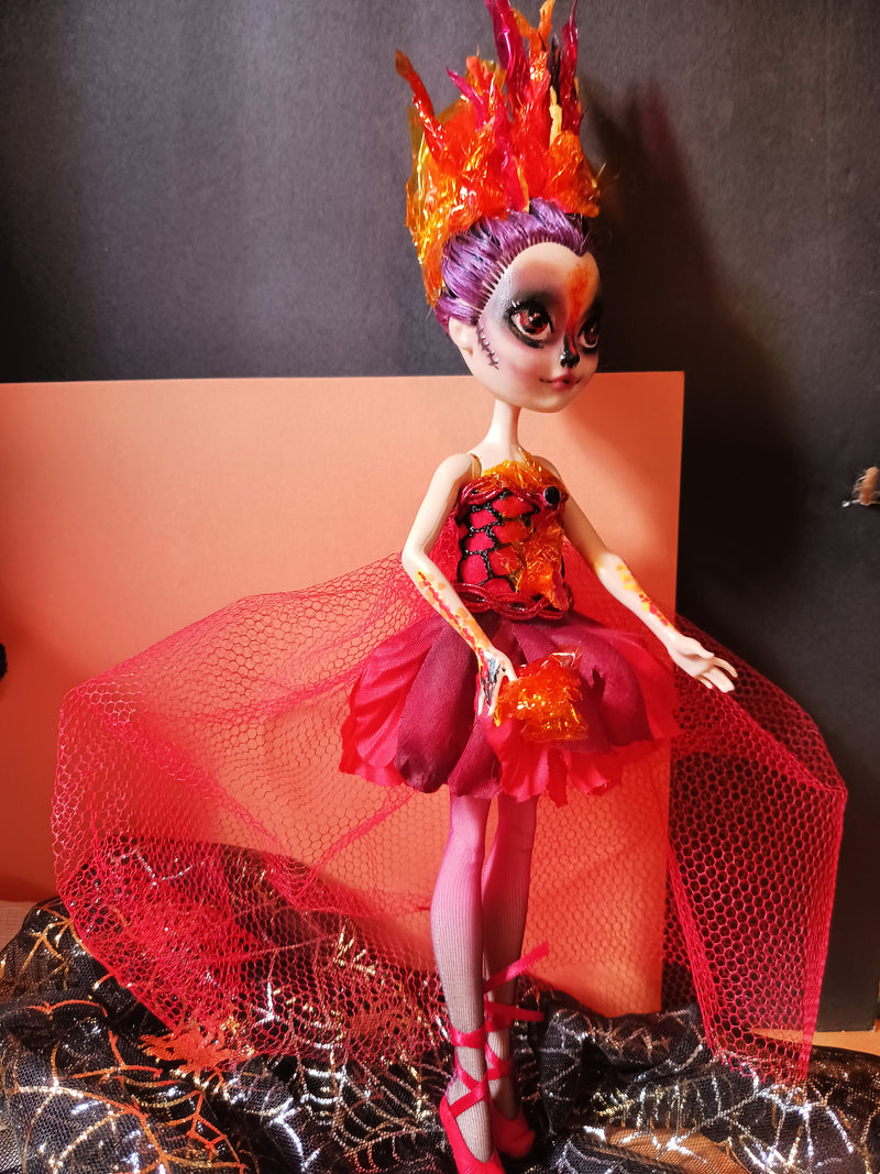 OOAK Flame Monster High Ever After High doll repaint