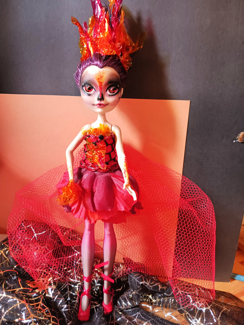 OOAK Flame Monster High Ever After High doll repaint