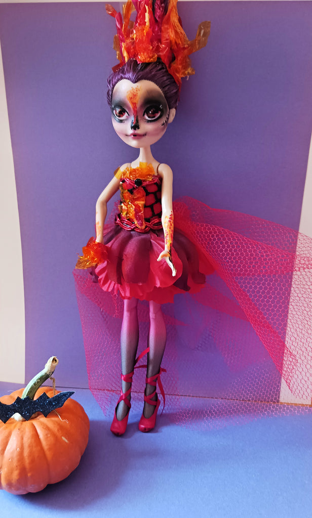 OOAK Flame Monster High Ever After High doll repaint