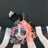 OOAK Pinky Blackheart Handmade Polymer Clay Custom Doll Art