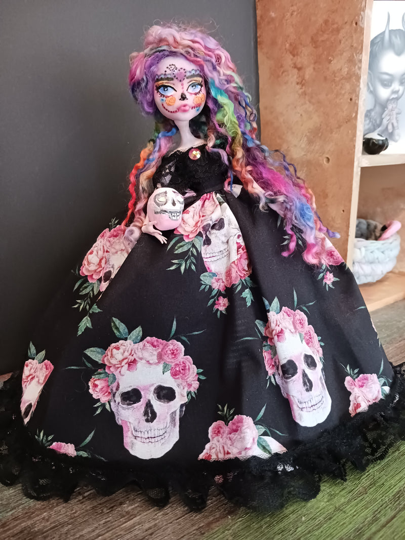 SUGAR Day Of The Dead  Fantasy Big Eye Art Print