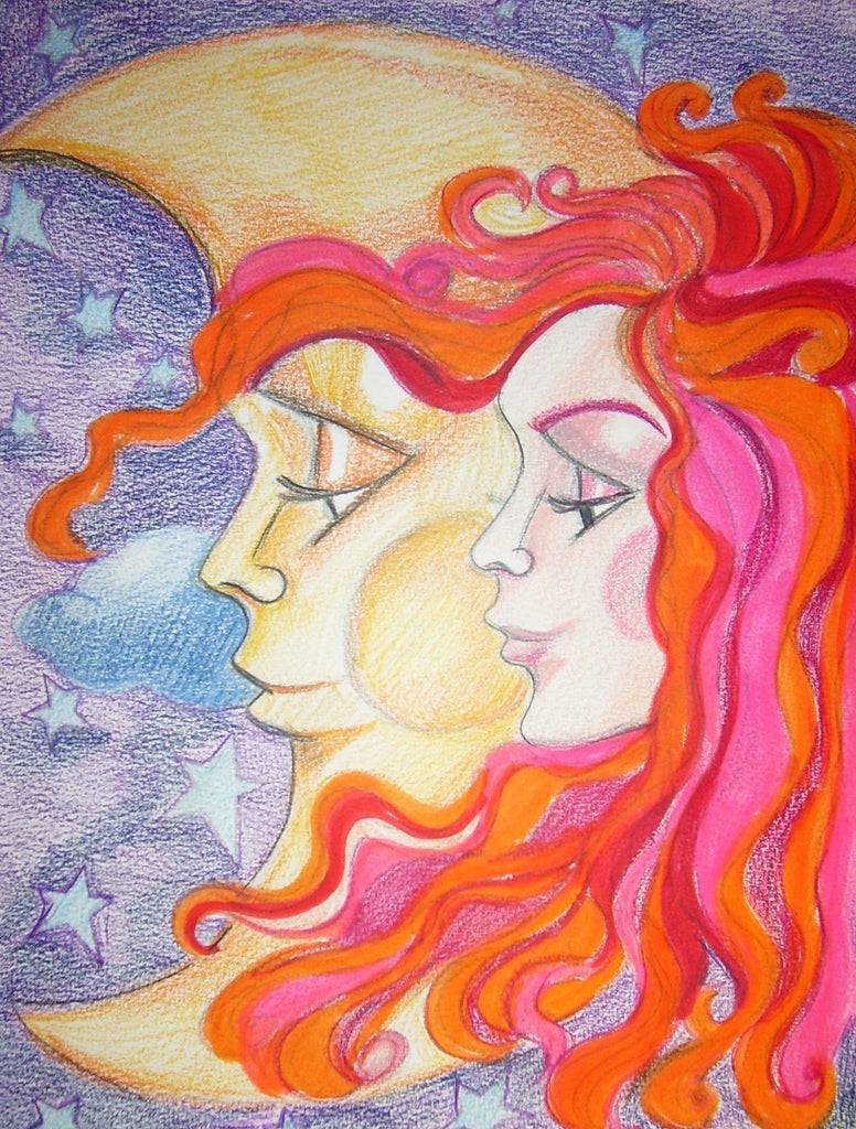 The Moon and the Girl Art Print