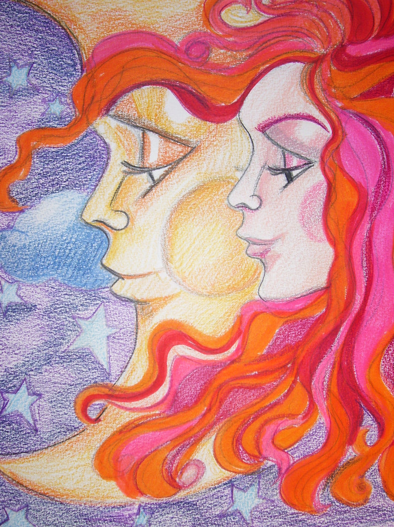 The Moon and the Girl Art Print