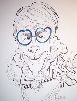 Elton John Rock and Roll Caricature