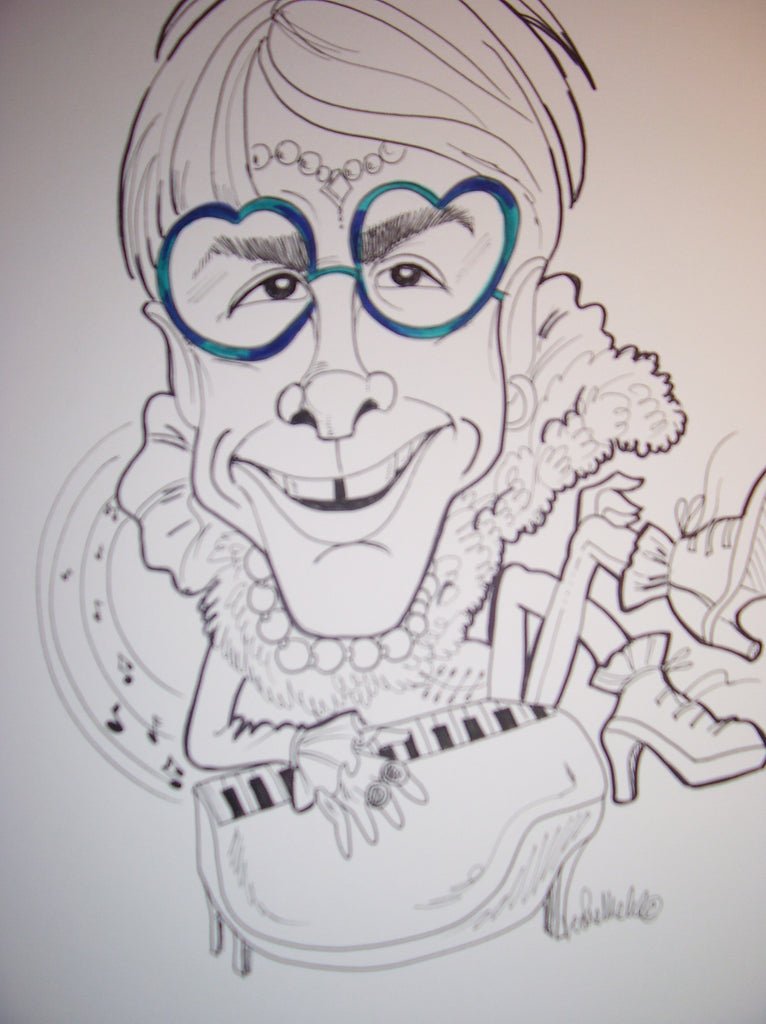 Elton John Rock and Roll Caricature