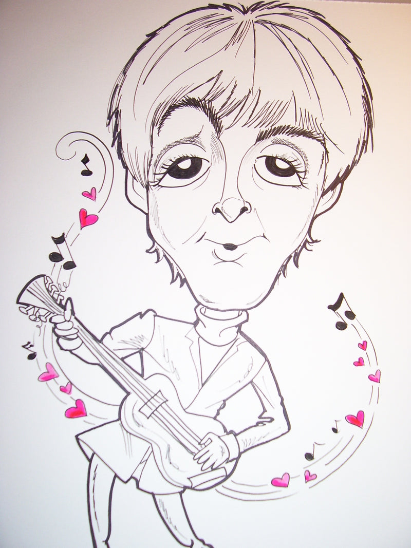 Paul McCartney Rock & Roll Caricature