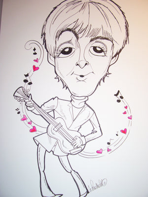 Paul McCartney Rock & Roll Caricature
