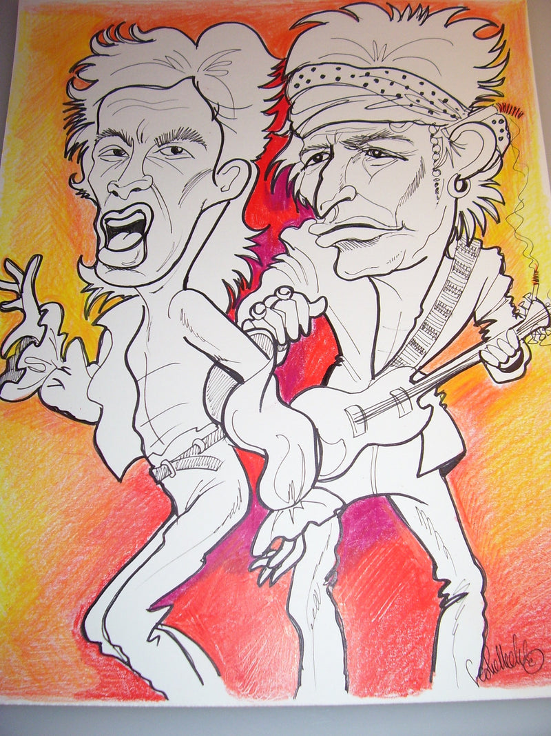 Old Mick and Old Keith Rock and Roll Caricature