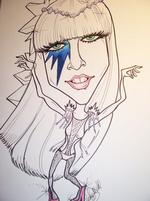 Lady GaGa Rock and Roll Caricature 
