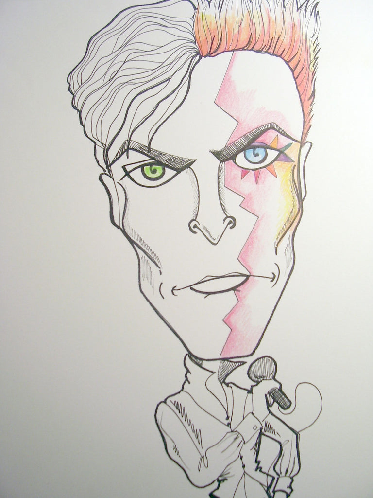 David Bowie Rock and Roll Caricature