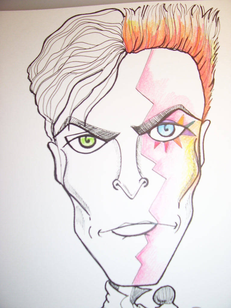 David Bowie Rock and Roll Caricature