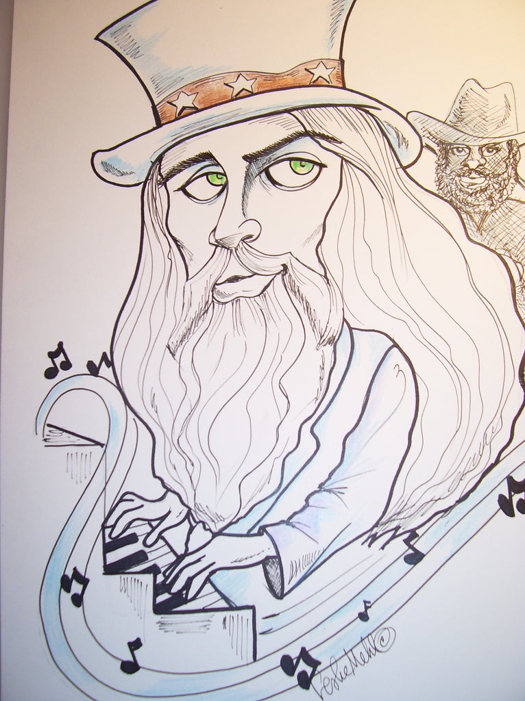 Leon Russell Rock and Roll Caricature