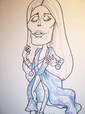Joni Mitchell Rock & Roll Caricature