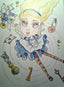 Alice Falls Down Again Fairytale Big Eye Art Print