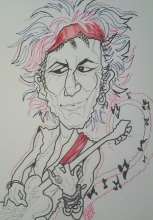 Old Keith Rock and Roll Caricature Art Print