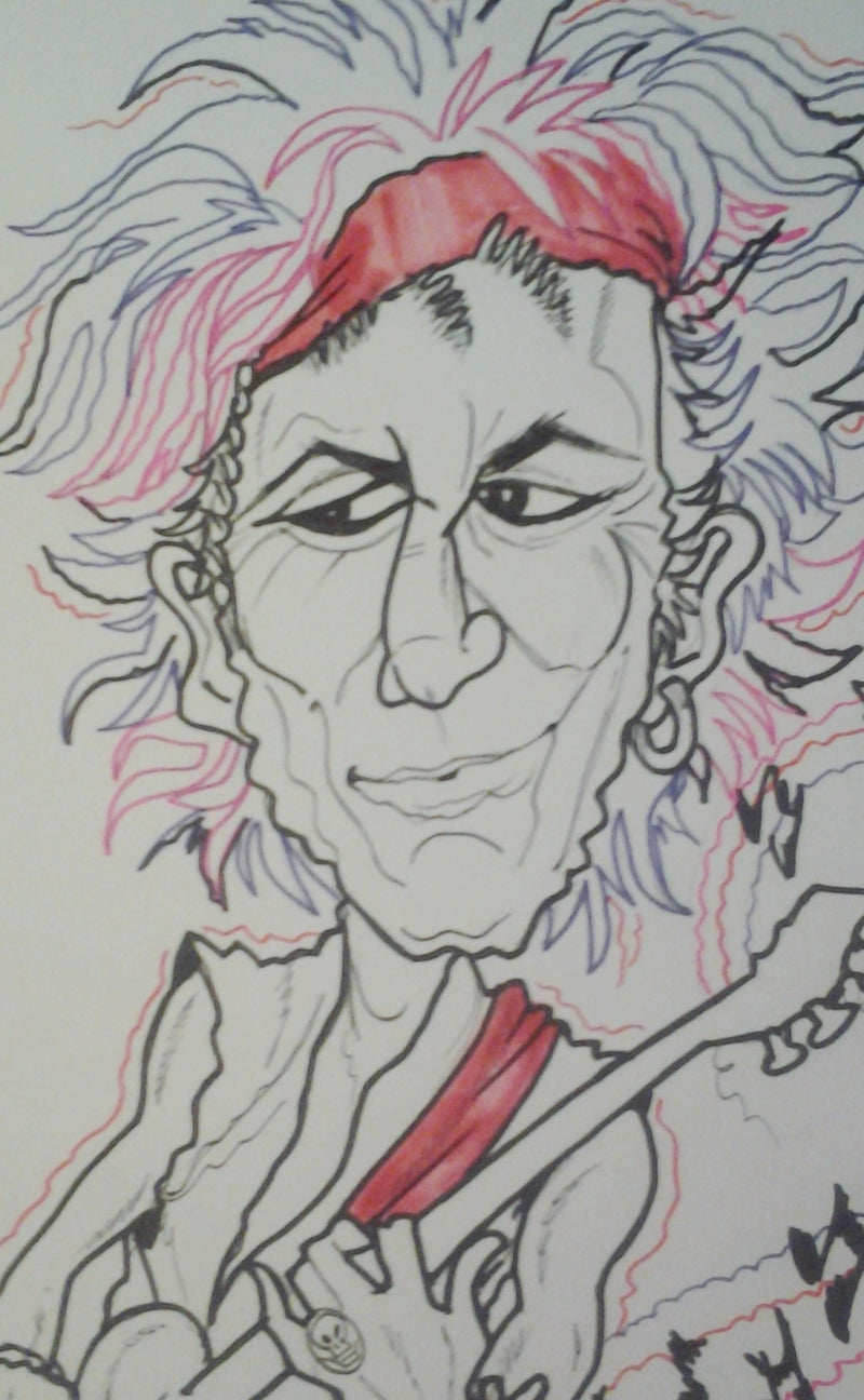 Old Keith Rock and Roll Caricature Art Print