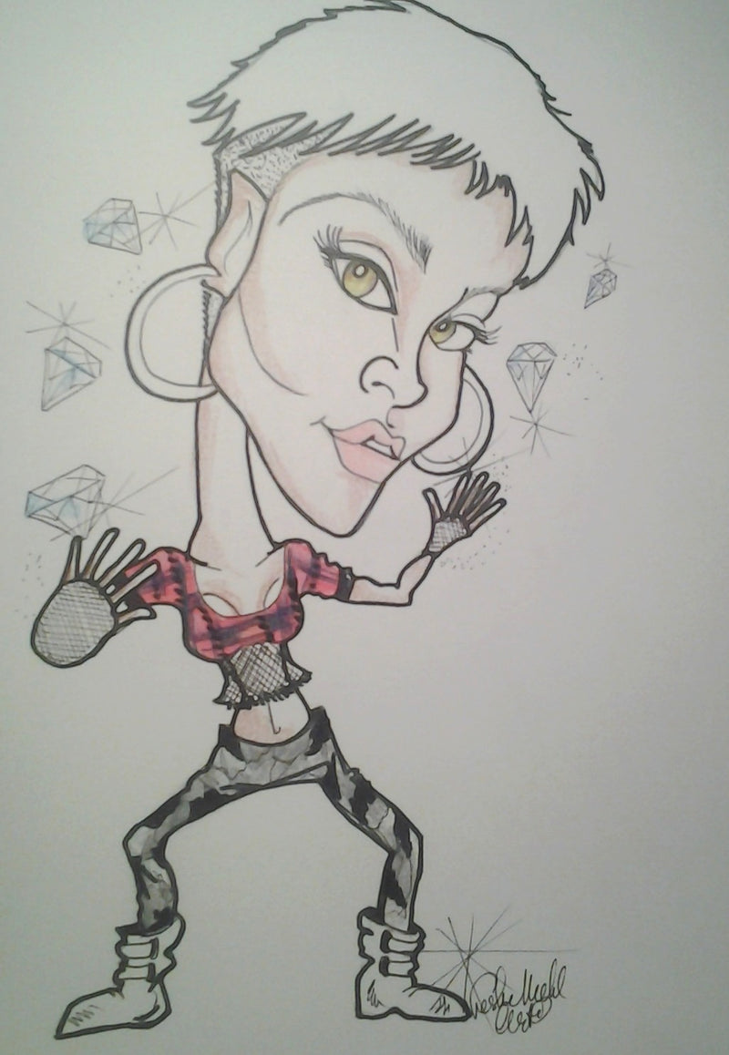 Rihanna Rock & Roll Caricature