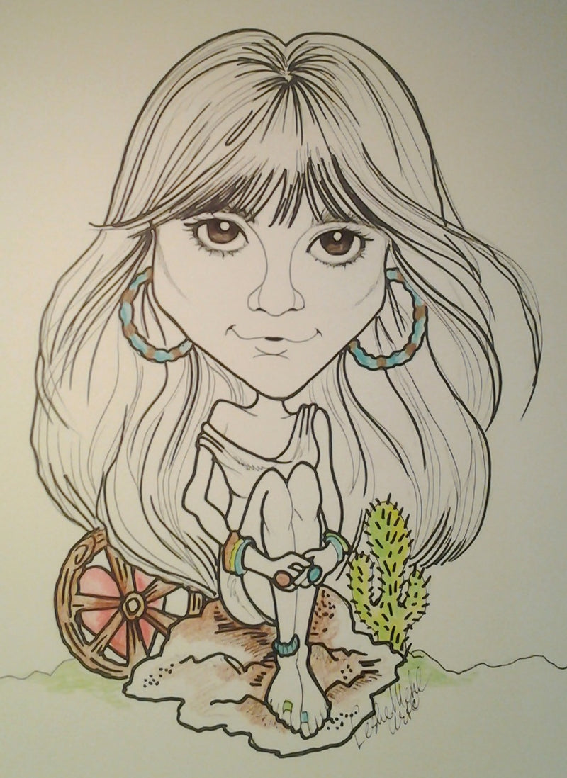 Linda Ronstadt Rock & Roll Caricature