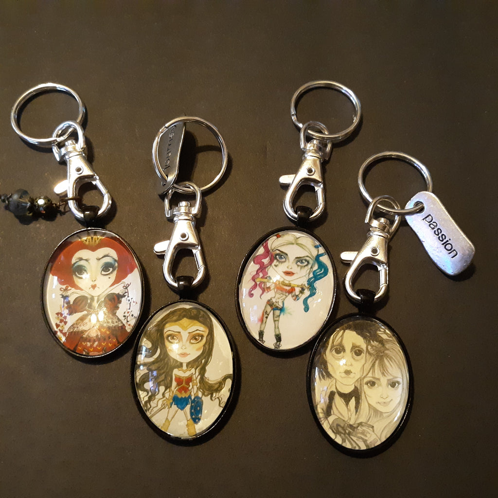 Original Art Keychains with Charms