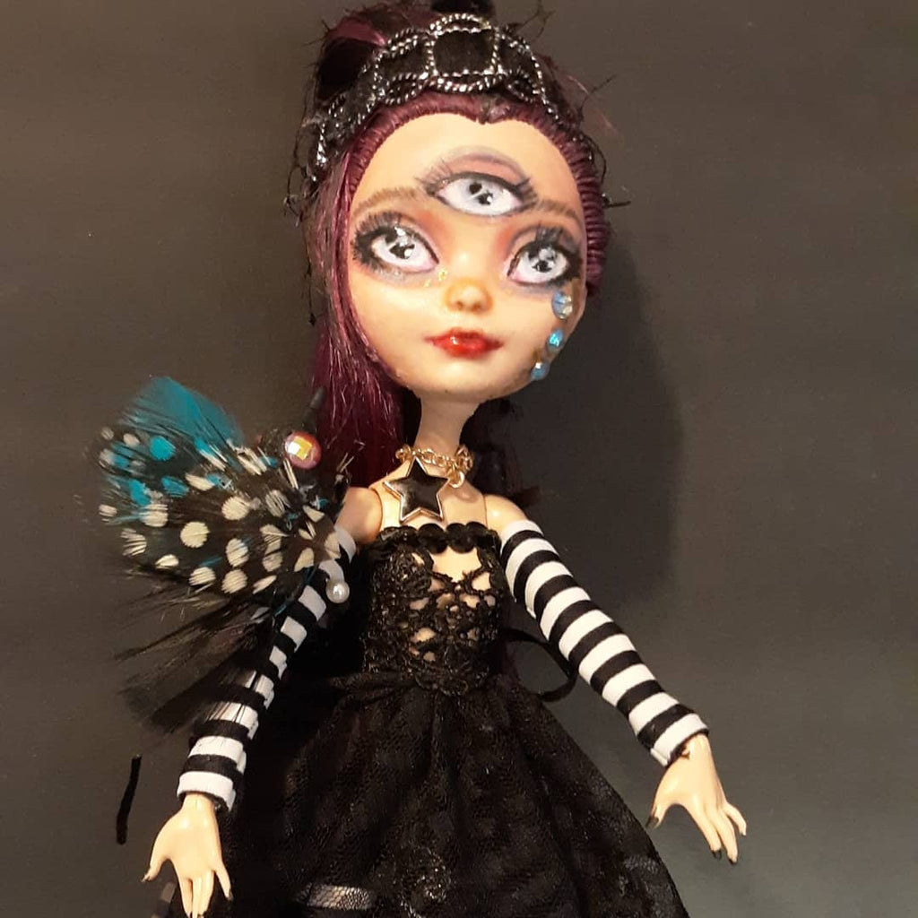 OOAK Crow Witch Doll Repaint