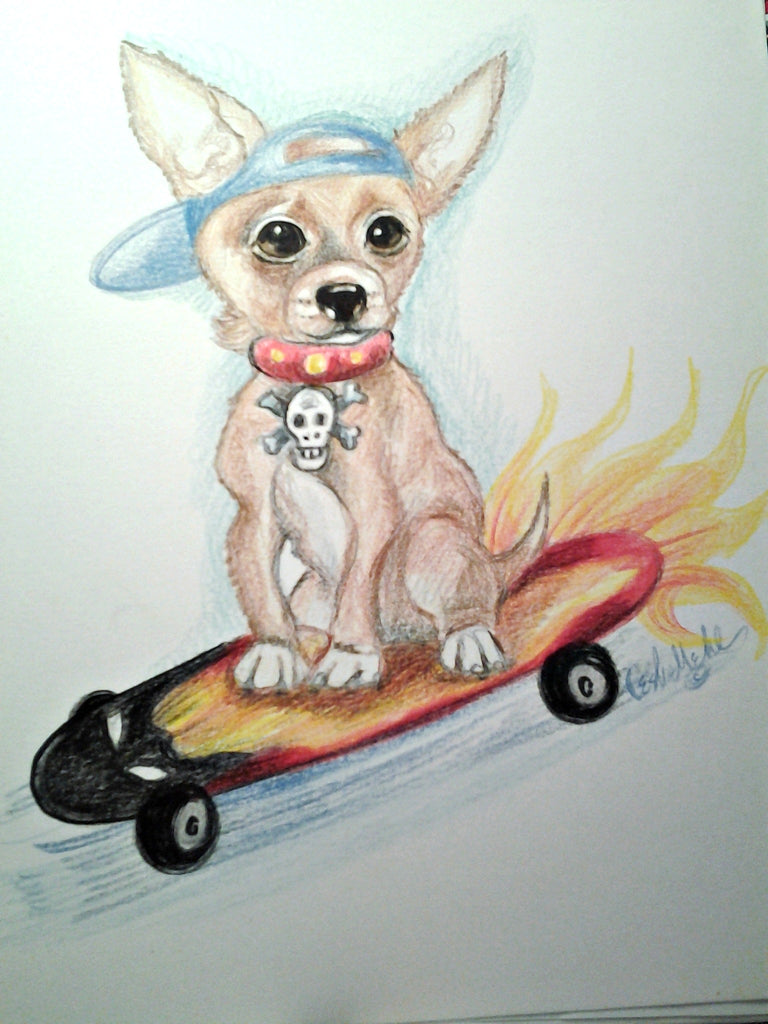 Custom Art Pet Portrait  Dog Full Color 11 x 14