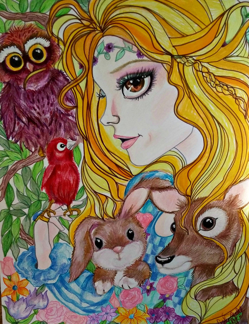 Sleeping Beauty in the Forest Fairytale Fantasy Big Eye Art Print