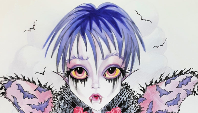 Undead Girl Sousie Vampire Lowbrow Art Print