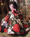 Absinthe Skull and Roses OOAK Doll 