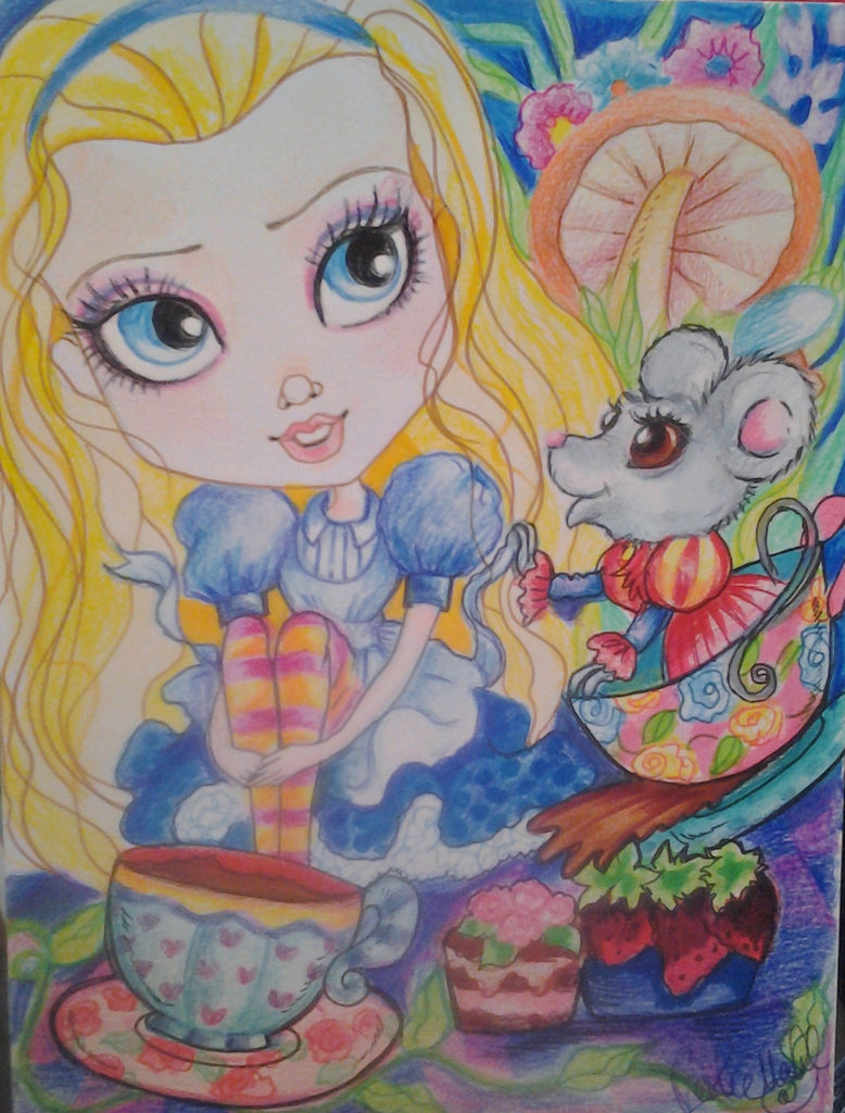 Alice and The Dormouse Art Print 