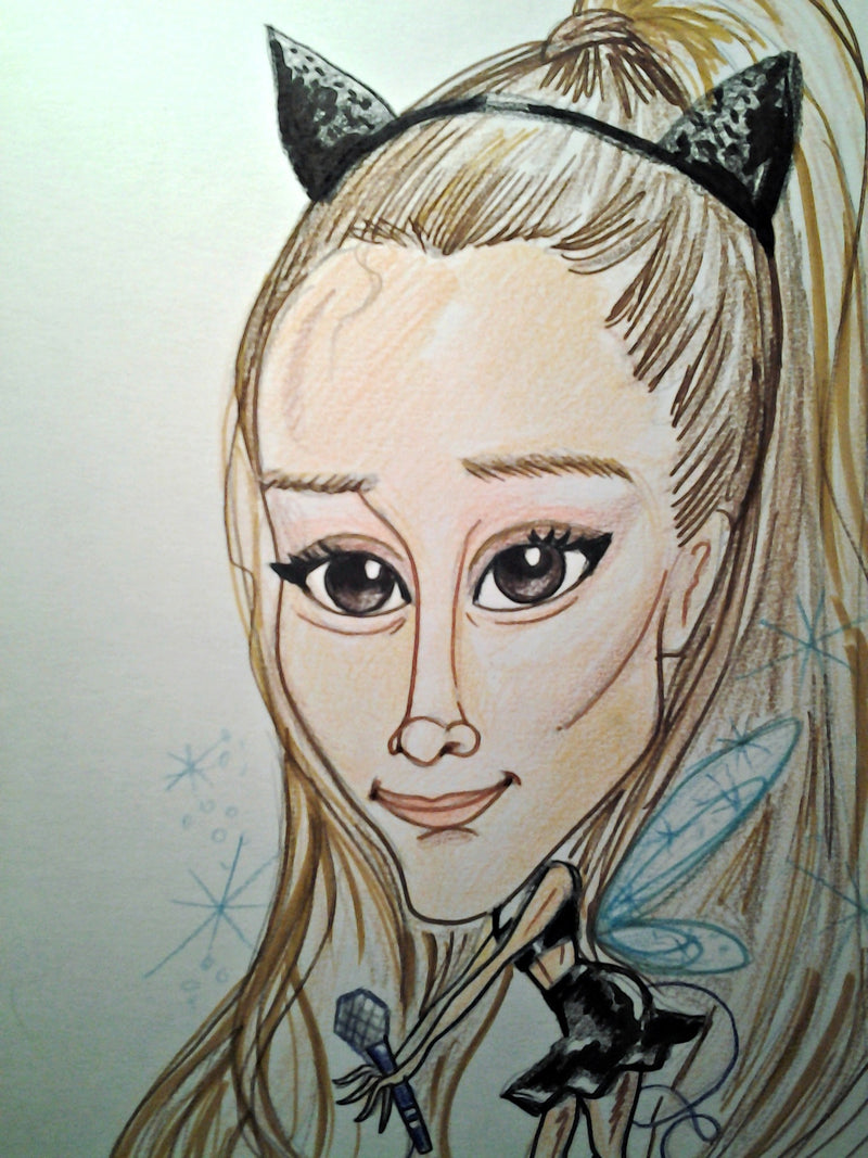 Ariana Grande Rock and Roll Caricature
