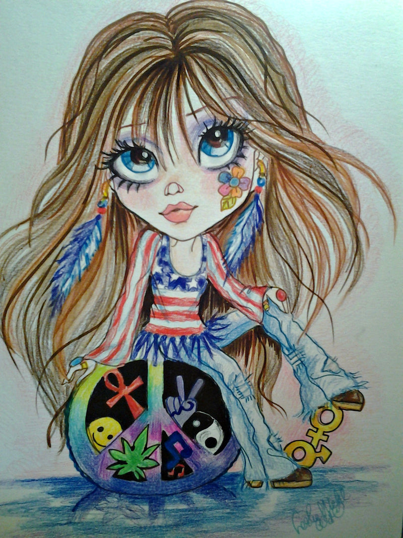 Back in The Day Hippie Love Print