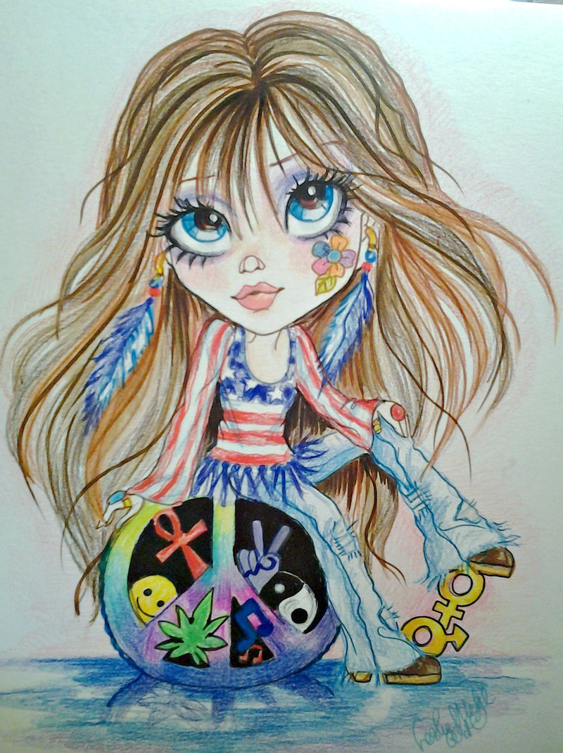 Back in The Day Hippie Love Print