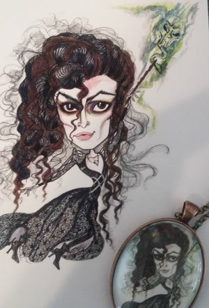 Bellatrix Horror Witch Art Necklace 