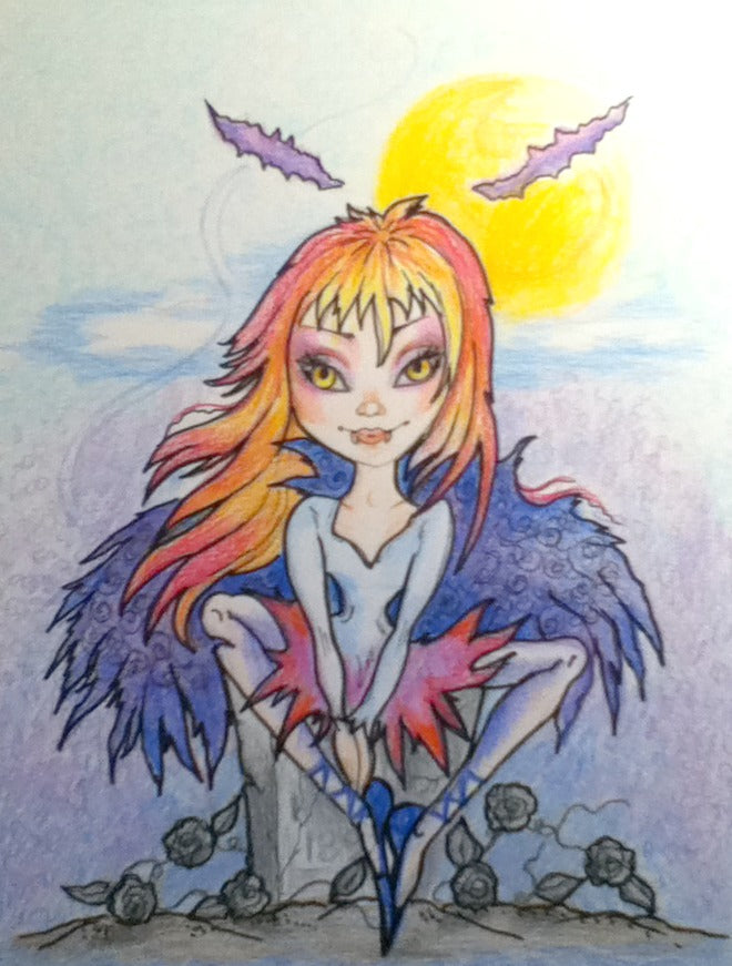 Black Roses Vampire Goth Girl 