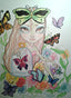 Butterfly Girl Big Eye Girl Fantasy Art Print