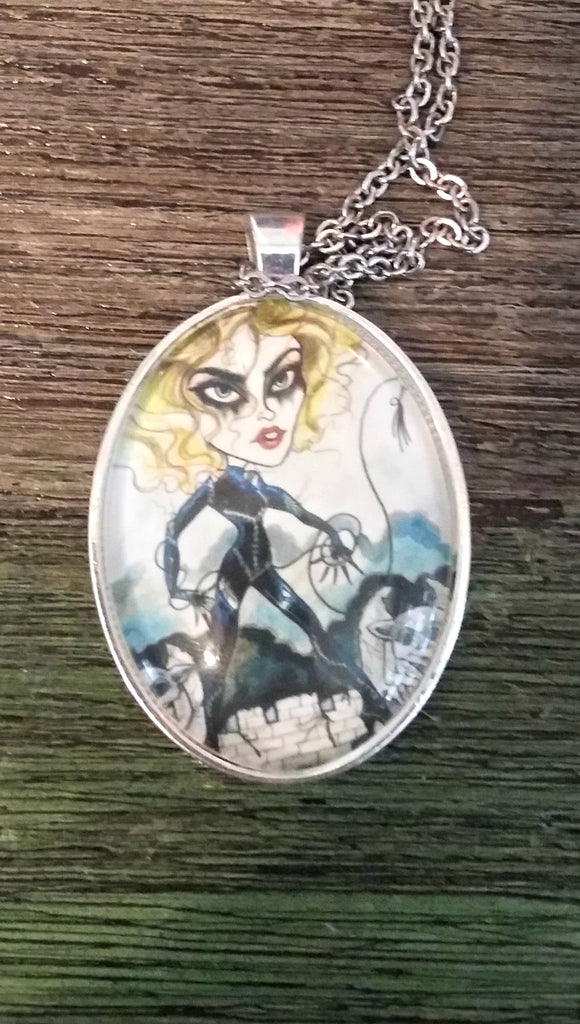 Horror Art Necklace Selina On The Rooftop