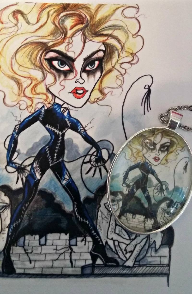 Horror Art Necklace Selina On The Rooftop