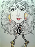 Cher Pop Portrait Rock and Roll Caricature Music Art