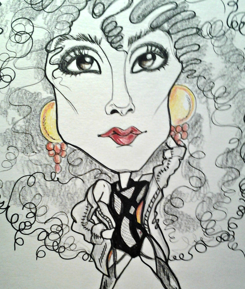 Cher Pop Portrait Rock and Roll Caricature Music Art