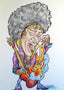 Jimi Hendrix Full Color Rock and Roll Caricature