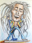 Bob Marley Full Color Rock and Roll Caricature