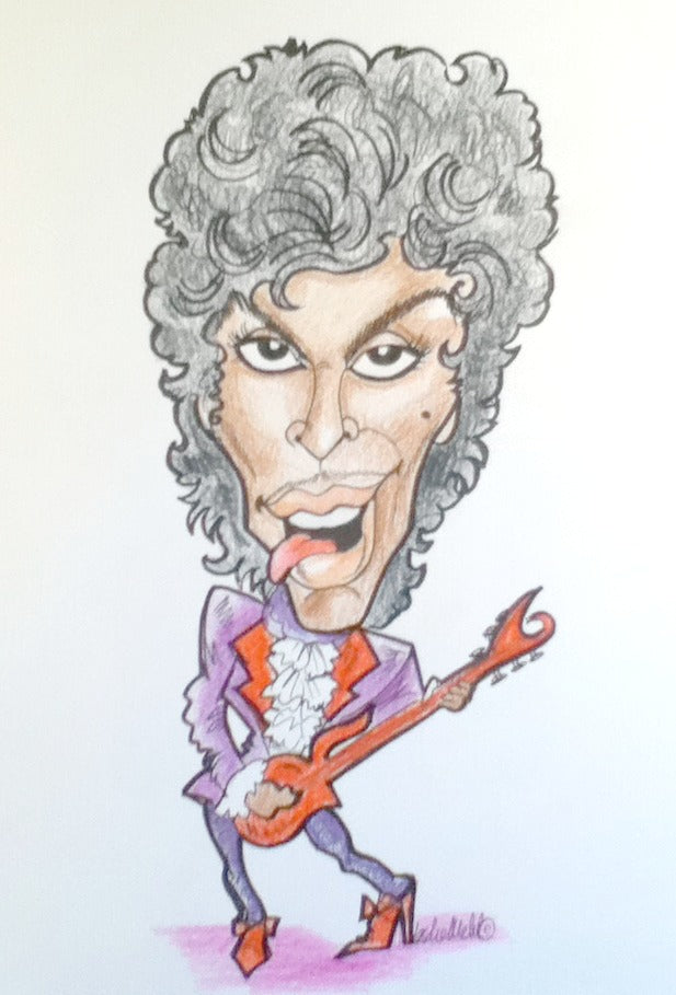 Prince Full Color Rock and Roll Caricature