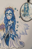 Blue Bride Horror Art Pendant