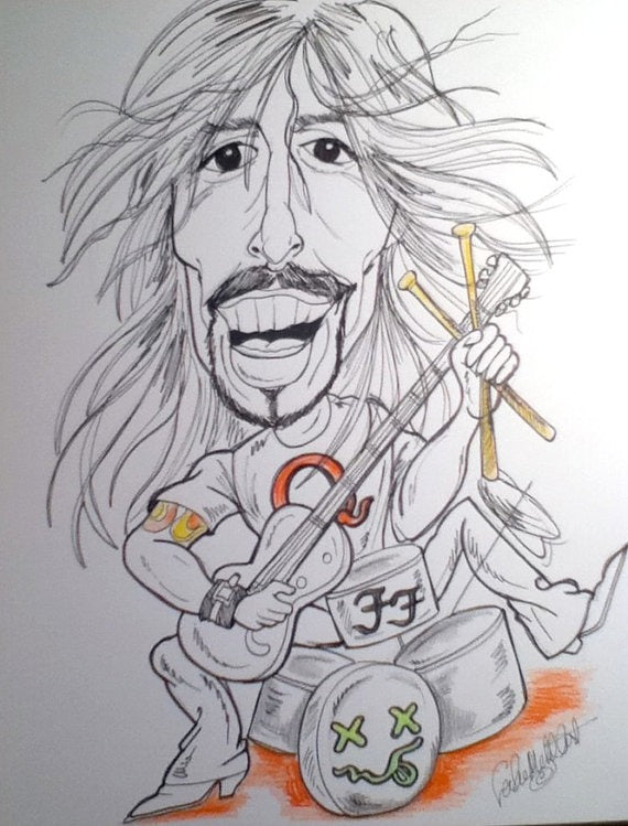 Dave Grohl Rock and Roll Caricature